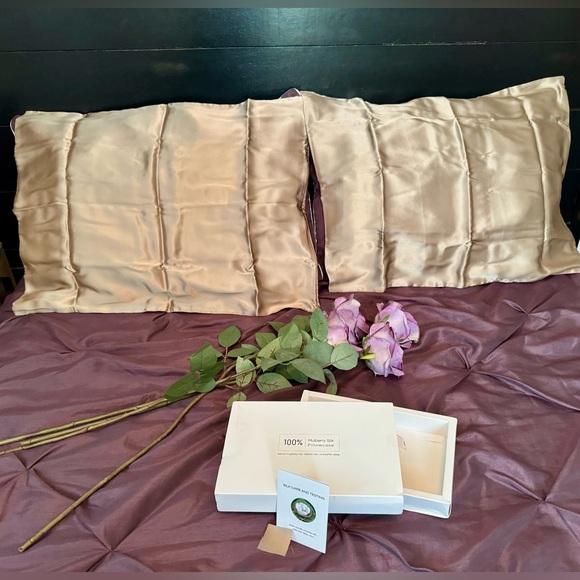 ❤️‍🔥 PAIR of 100% Mulberry Silk Pillowcases! - Picture 4 of 9